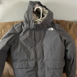 The North Face Kids Gray Hooded Puffer Jacket